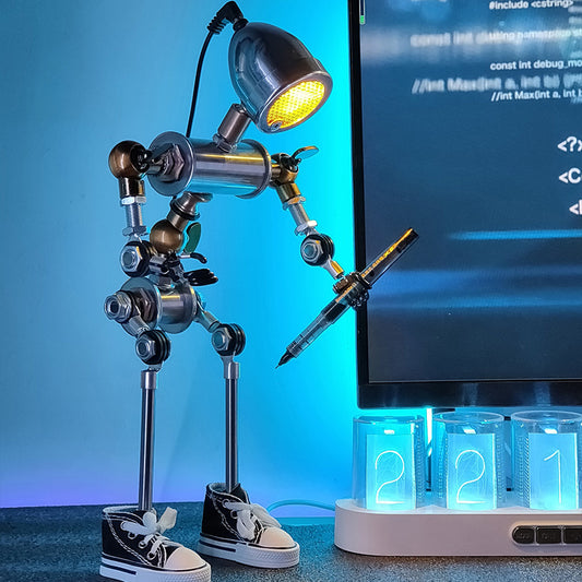 LED Night Light Cyberpunk Robert Joints Movable Lamp USB Charging Industrial Style Projector Lights NINETY NIGHT   