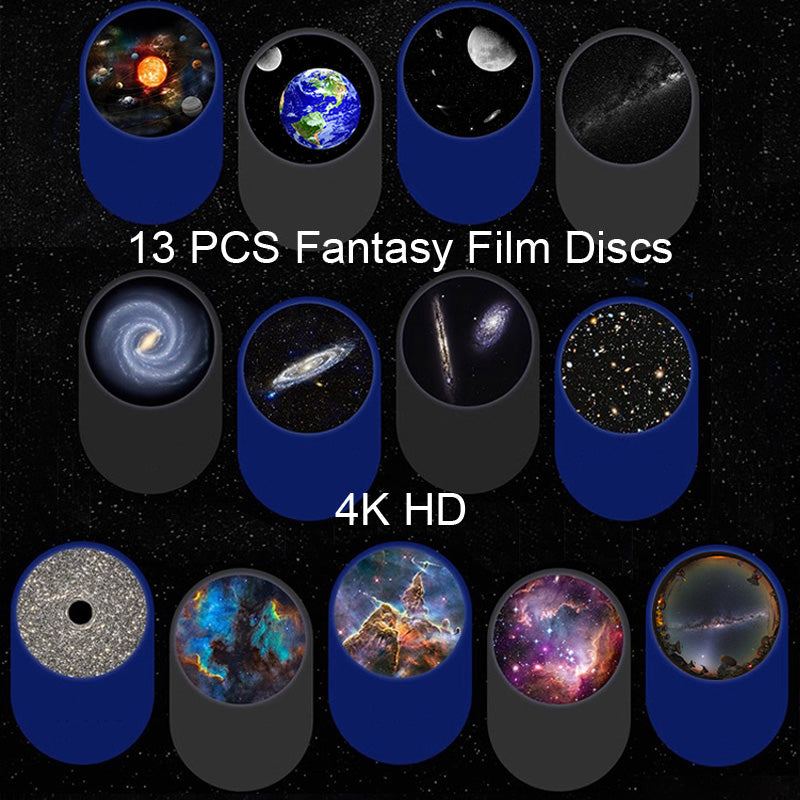 13PCS Film Discs Star Projector Galaxy Night Light Globe Starry Nebula LED Lamp Rotating Projector Lights NINETY NIGHT   