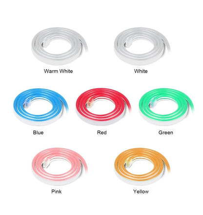 16.4FT LED Strip Lights TV Backlight Neon Rope Light Single Color White Warm Pink Red Blue Green Waterproof Camping Bedroom Kitchen Cupboard Projector Lights NINETY NIGHT   