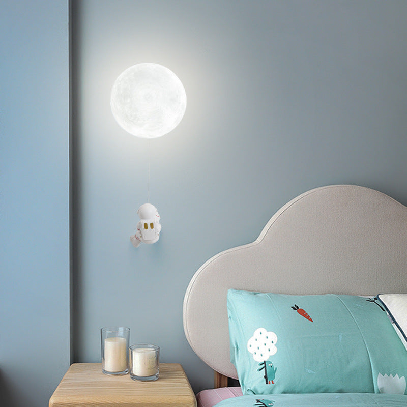 LED Wall Light Sconce Astronaut Moon Cute Charms Children Kids Room Projector Lights NINETY NIGHT   
