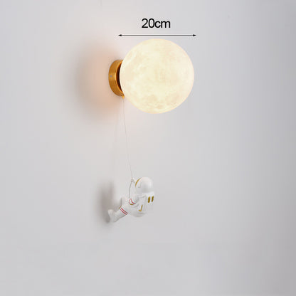 LED Wall Light Sconce Astronaut Moon Cute Charms Children Kids Room Projector Lights NINETY NIGHT 20cm  