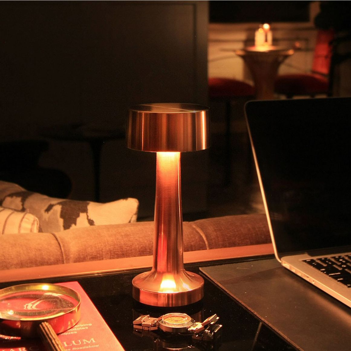 LED Night Light Barbell Metal Iron Bedroom Living Room Bar Cafe Hotel USB Charging Charms Projector Lights NINETY NIGHT   
