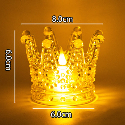 LED Camping Light Crown Electronic Candle Night Light Cafe Bar Outdoor Traveling To Go Cute Charms Projector Lights NINETY NIGHT   