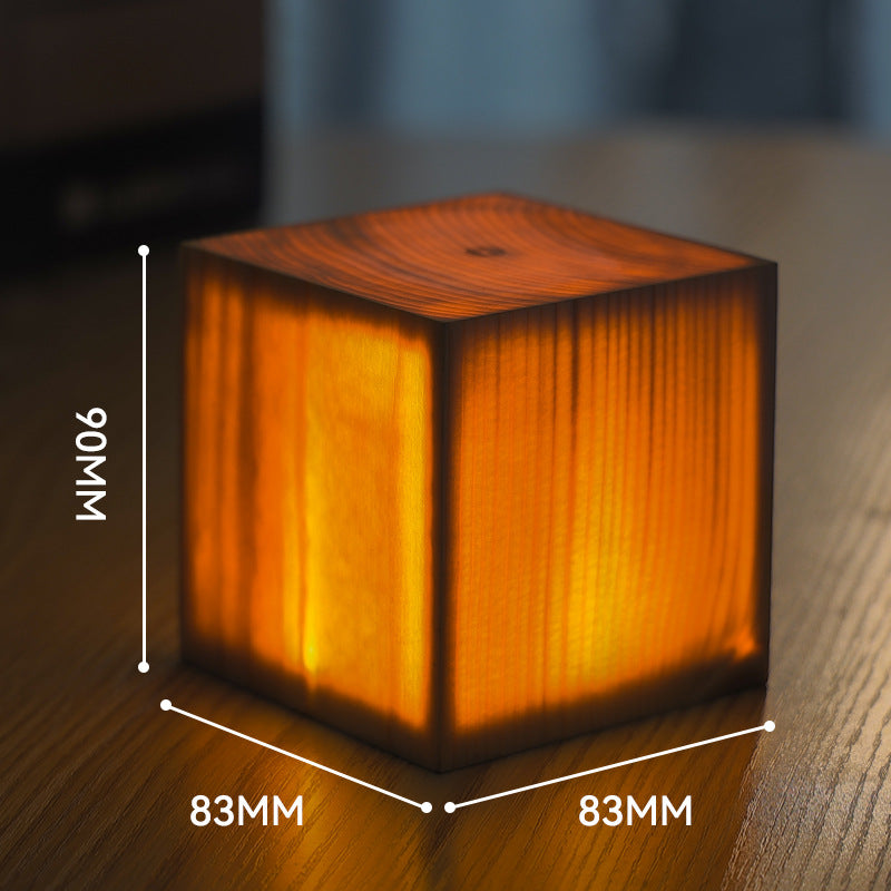 LED Camping Light Tent Light Night Light Solid Wood Cylinder Cube Outdoor Traveling To Go USB Charging Charms Projector Lights NINETY NIGHT 3  
