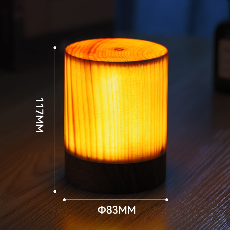 LED Camping Light Tent Light Night Light Solid Wood Cylinder Cube Outdoor Traveling To Go USB Charging Charms Projector Lights NINETY NIGHT 4  