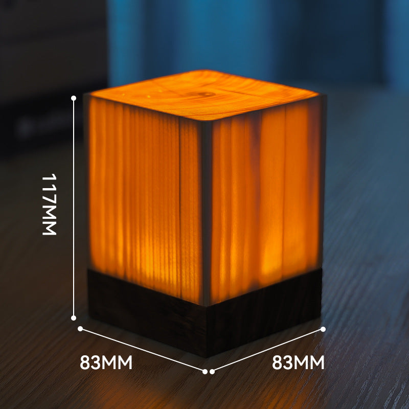 LED Camping Light Tent Light Night Light Solid Wood Cylinder Cube Outdoor Traveling To Go USB Charging Charms Projector Lights NINETY NIGHT 5  
