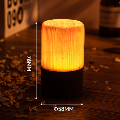 LED Camping Light Tent Light Night Light Solid Wood Cylinder Cube Outdoor Traveling To Go USB Charging Charms Projector Lights NINETY NIGHT 6  