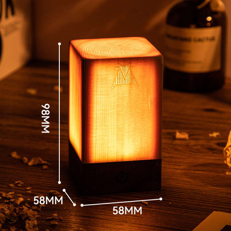 LED Camping Light Tent Light Night Light Solid Wood Cylinder Cube Outdoor Traveling To Go USB Charging Charms Projector Lights NINETY NIGHT 7  