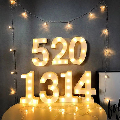 LED Wall Light Sconce Neon Light Lettes Numbers Punctuations AA Battery Charging Charms Projector Lights NINETY NIGHT   