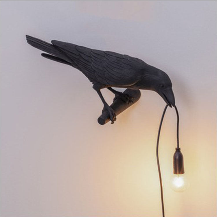 LED Wall Light Sconce Lucky Bird Night Light Table Lamp Unique Charms Projector Lights NINETY NIGHT Sconce-Left Black 