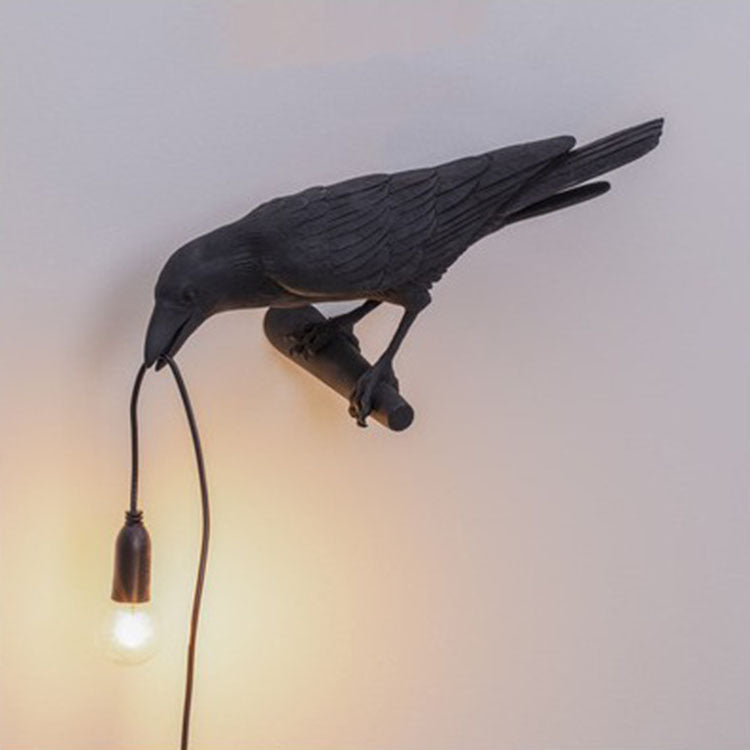 LED Wall Light Sconce Lucky Bird Night Light Table Lamp Unique Charms Projector Lights NINETY NIGHT Sconce-Right Black 