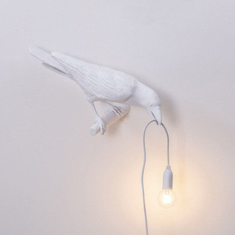 LED Wall Light Sconce Lucky Bird Night Light Table Lamp Unique Charms Projector Lights NINETY NIGHT Sconce-Left White 