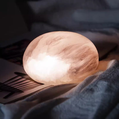 LED Night Light Round Natural Mineral Stone Table Lamp USB Charging Handmade Unique Charms Projector Lights NINETY NIGHT   