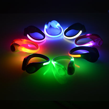4PCS LED Shoes Clip Light Lamp Night Running Glows Portable Outdoor Traveling To Go Cute Charms Projector Lights NINETY NIGHT Red  