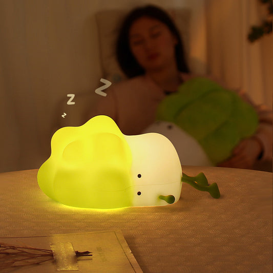 LED Night Light Silicone Touch Sensor Cabbage Table Lamp USB Charging Cute Children Kids Room Projector Lights NINETY NIGHT   