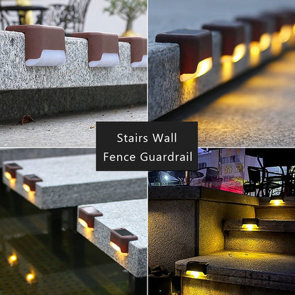 4PCS LED Stair lights Rectangle Garden Courtyard Outdoor Solar Charging Charms Projector Lights NINETY NIGHT   