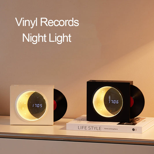 LED Night Light Vinyl Records Atmosphere Table Lamp Bluetooth Clock USB Charging Outdoor Traveling To Go Charms Projector Lights NINETY NIGHT   