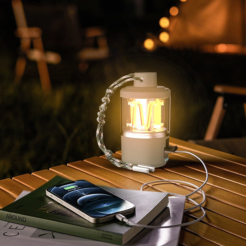 2PCS COB Outdoor Camping Light Weight Portable Hanging Flashing Traveling To Go USB Charging Charms Projector Lights NINETY NIGHT   